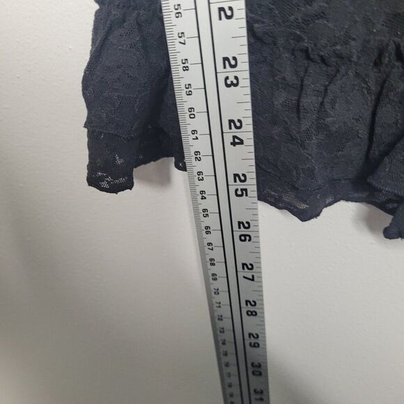 Y2k Victoria's Secret black pink lace ruffle mini slip dress party grunge M - Picture 7 of 7